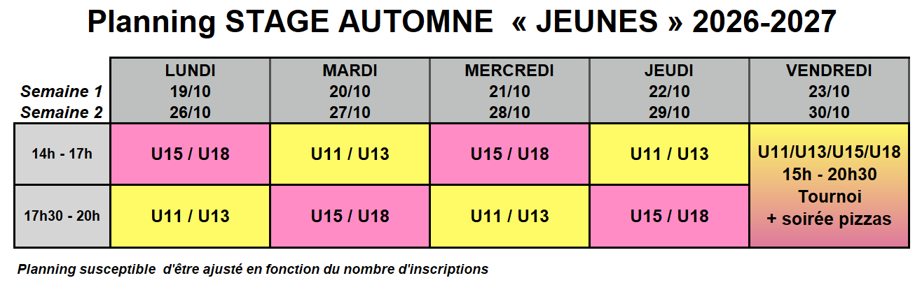 Stage d'Automne Jeunes